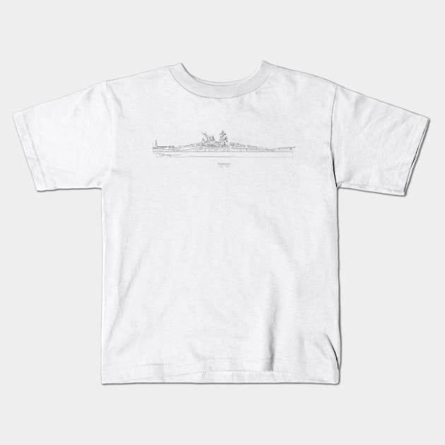 Yamato Battleship of the Imperial Japanese Navy - Bpng Kids T-Shirt by SPJE Illustration Photography